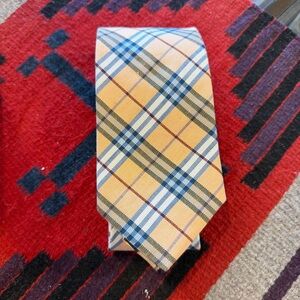 Burberry peach/blue plaid tie